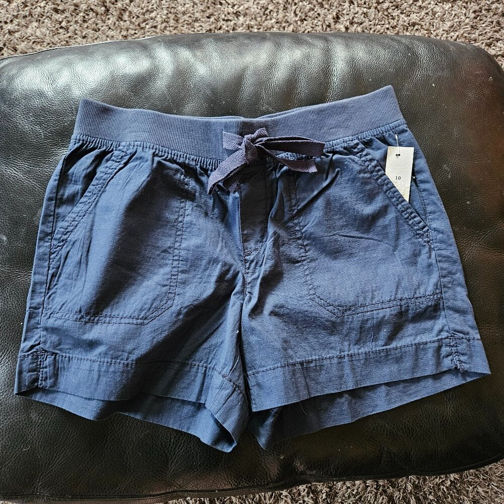 NWT Faded Glory Knit Pull on Drawstring Shorts Size 10
